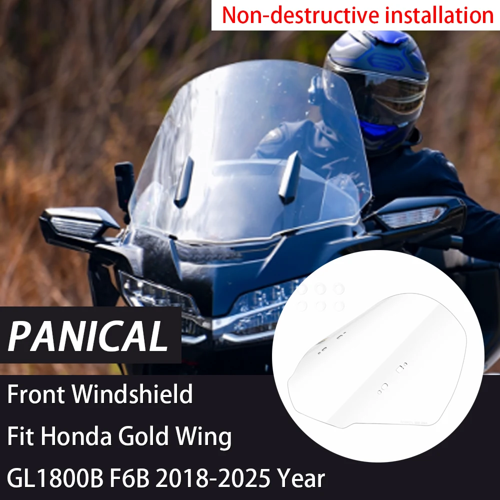 

For Honda Gold Wing GL1800 F6B 2018-2025 PC Panical 25inch Front Air Deflector Spoiler Shield Windshield Baffle