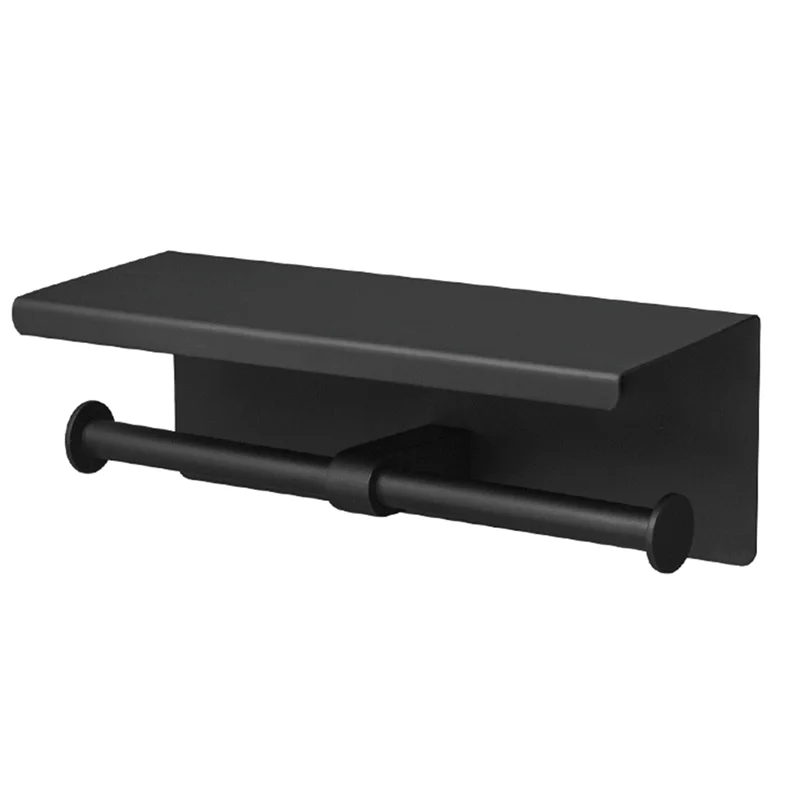 

Exquisite-1 Piece Stainless Steel Tissue Holder Hotel Engineering Toilet Paper Rack Roll Box Black