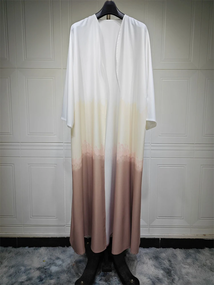 Ramadan Eid Summer Tie Dyeing Color Open Batwing Kimono Abaya Dubai Muslim Modest Dress Islam Clothing Abayas For Women Kaftan