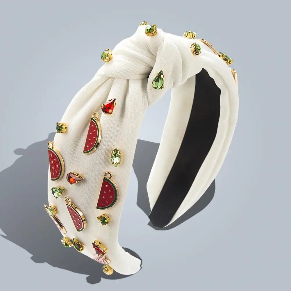 

Women Headband Sparkling Rhinestone Fruit Headband Comfortable Elastic Hair Hoop for Women Festive Home Festival Accessory