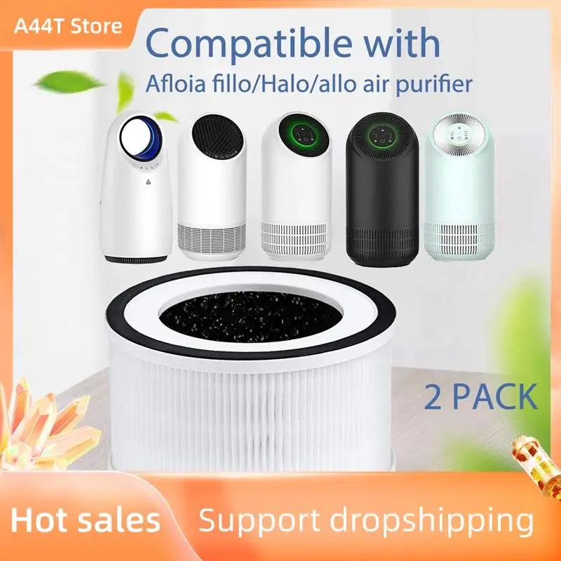 فلاتر HEPA البديلة A44T المتوافقة مع منقي الهواء Afloia Fillo/Halo/Allo، ترشيح 3 مراحل، 4 عبوات
