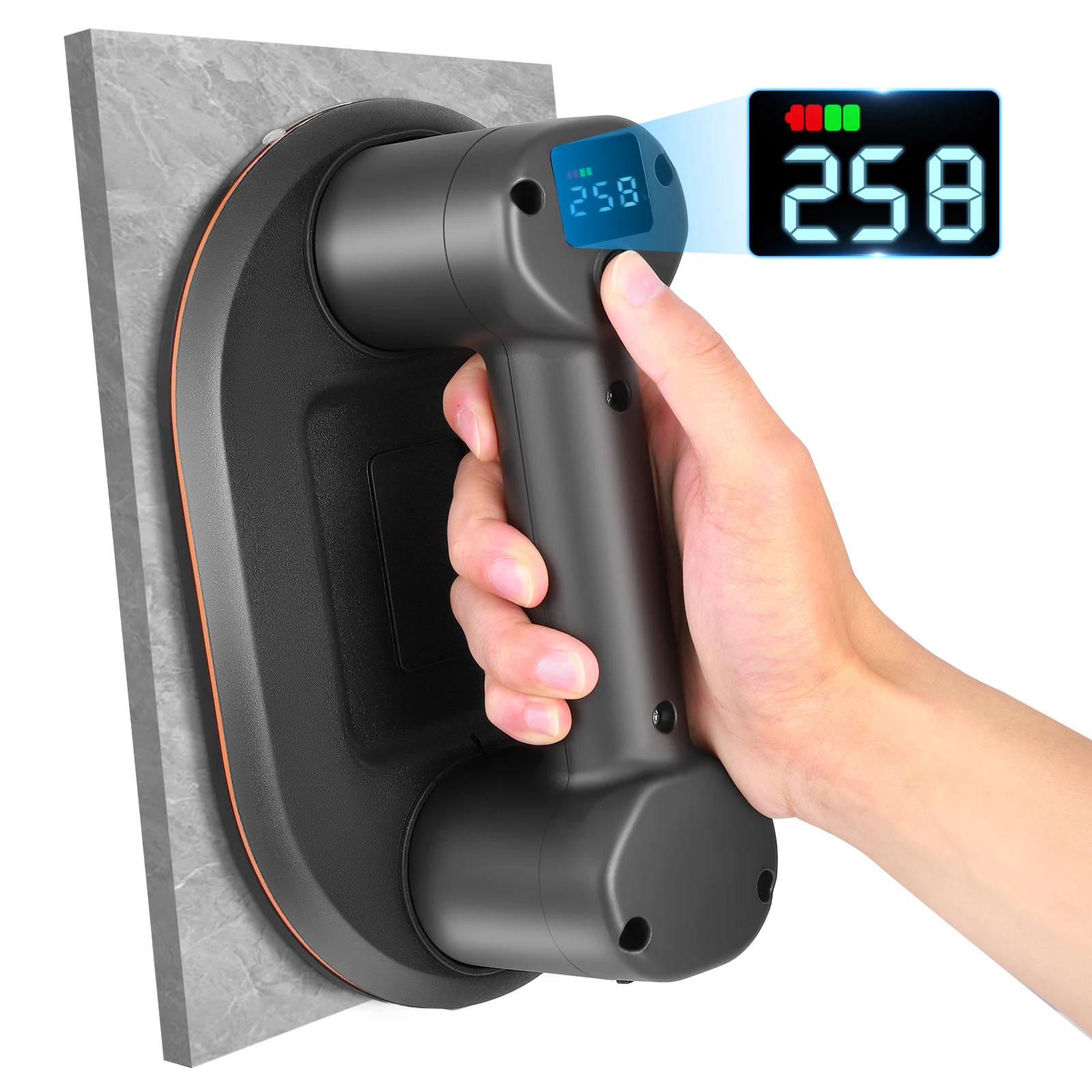 

Intelligent Display Electric Vacuum Suction Cup 300KG Load Heavy Duty Granite Tile Glass Lifter Air Pump Lifting Tools 4000mAh