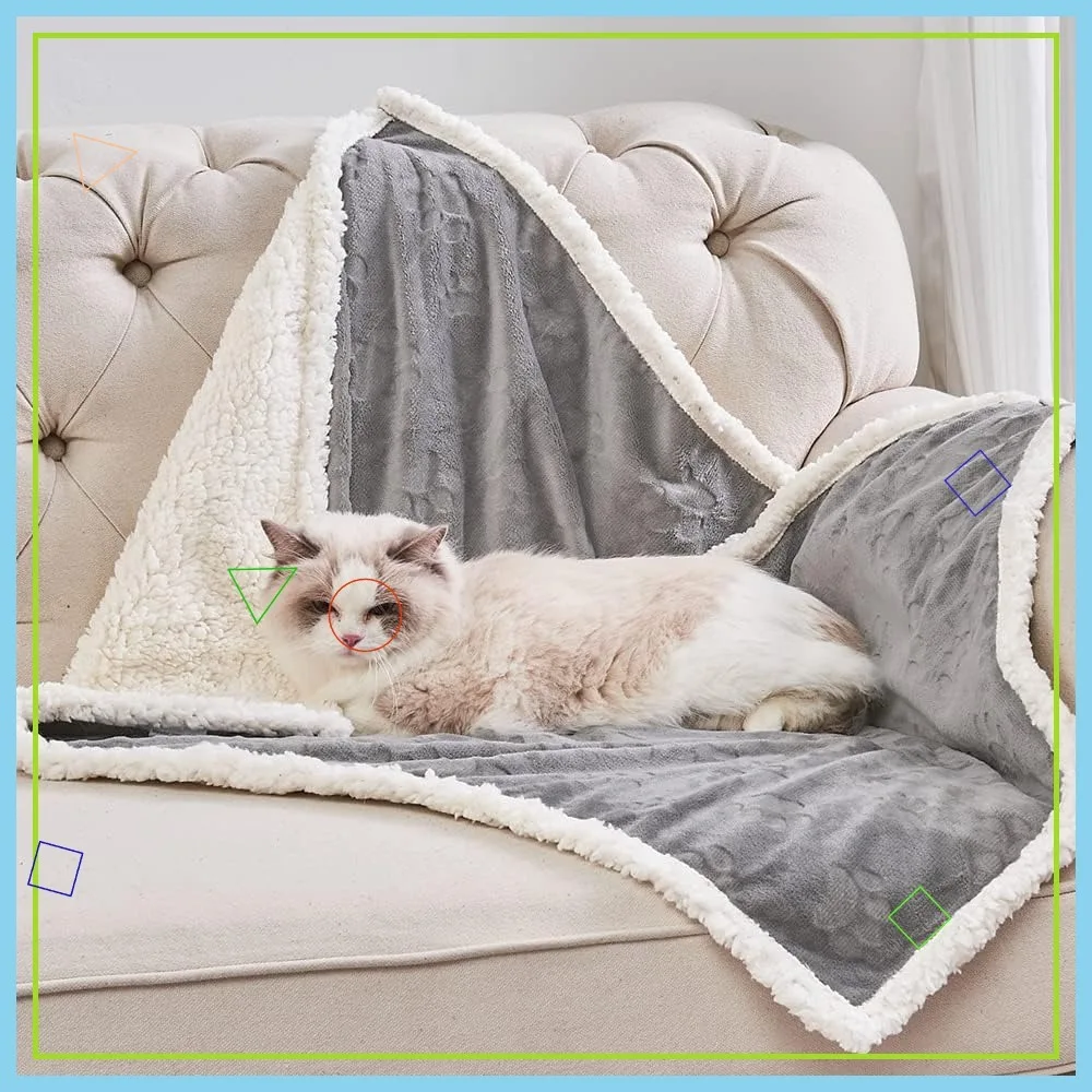 

Водонепроницаемое моющееся одеяло для домашних животных, мягкий двусторонний флисовый плед для кошек и собак, для кровати, дивана, автомобиля, 25x30 дюймов, серый