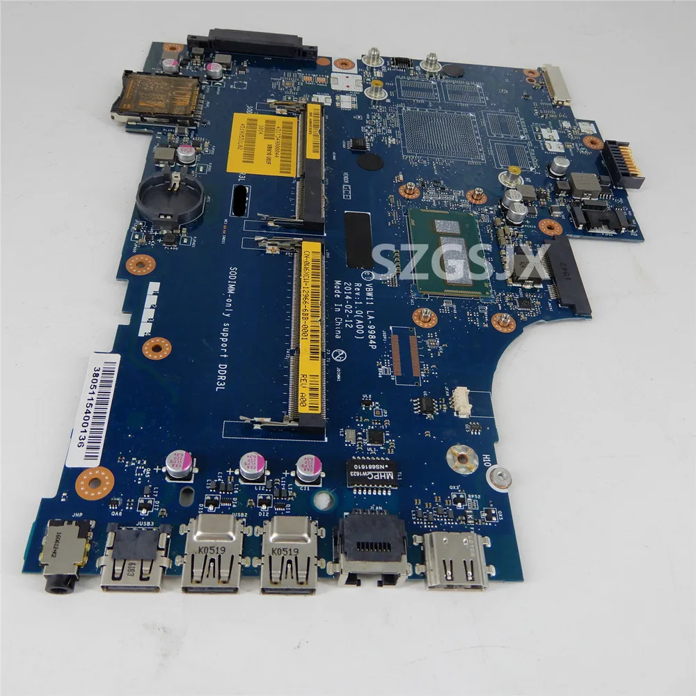 Imagem -04 - Placa-mãe do Portátil para Dell Inspiron 17r 5737 3737 Vw11 La-9984p I54200u Cpu Cn0w6xcw Ddr3l Teste ok