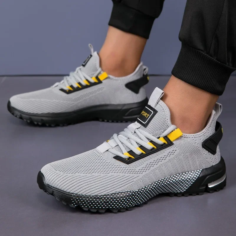 

Мужские кроссовки с дышащей сеткой, мужская повседневная обувь, уличная нескользящая спортивная прогулочная легкая мужская теннисная обувь большого размера