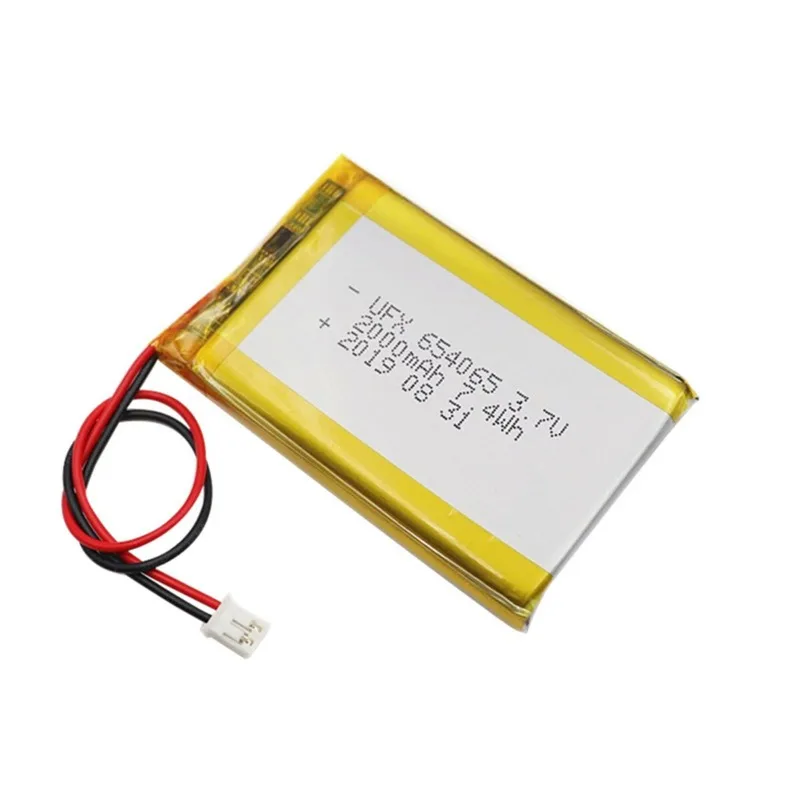 

3.7V 2000mAh Rechargeable Lipo Battery 654065 for Electronic Device Light PH2.0