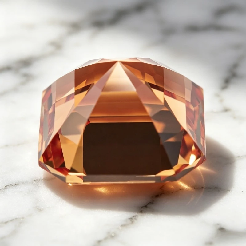 Hochwertiger Laborgezüchteter Saphir in Orange, Asscher-Schliff, Edelstein für DIY-Ringe, Halsketten, Ohrringe, mit wählbarem Zertifikat – Detail 2