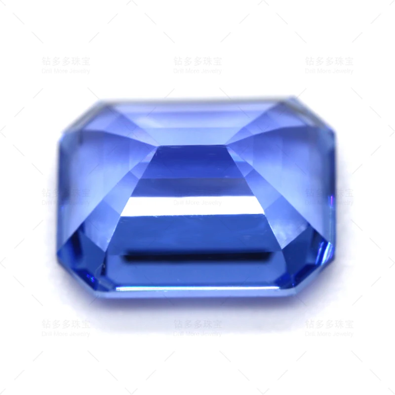 High quality lab-grown grown emerald cut sapphires with AGL certificate certification