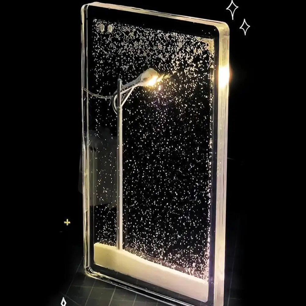 ضوء ليلي آمن، مشهد ثلجي، ضوء ليلي، مصباح شارع ليلي ثلجي، أضواء عيد الميلاد، مشهد ثلجي واقعي، ضوء ليلي للداخل