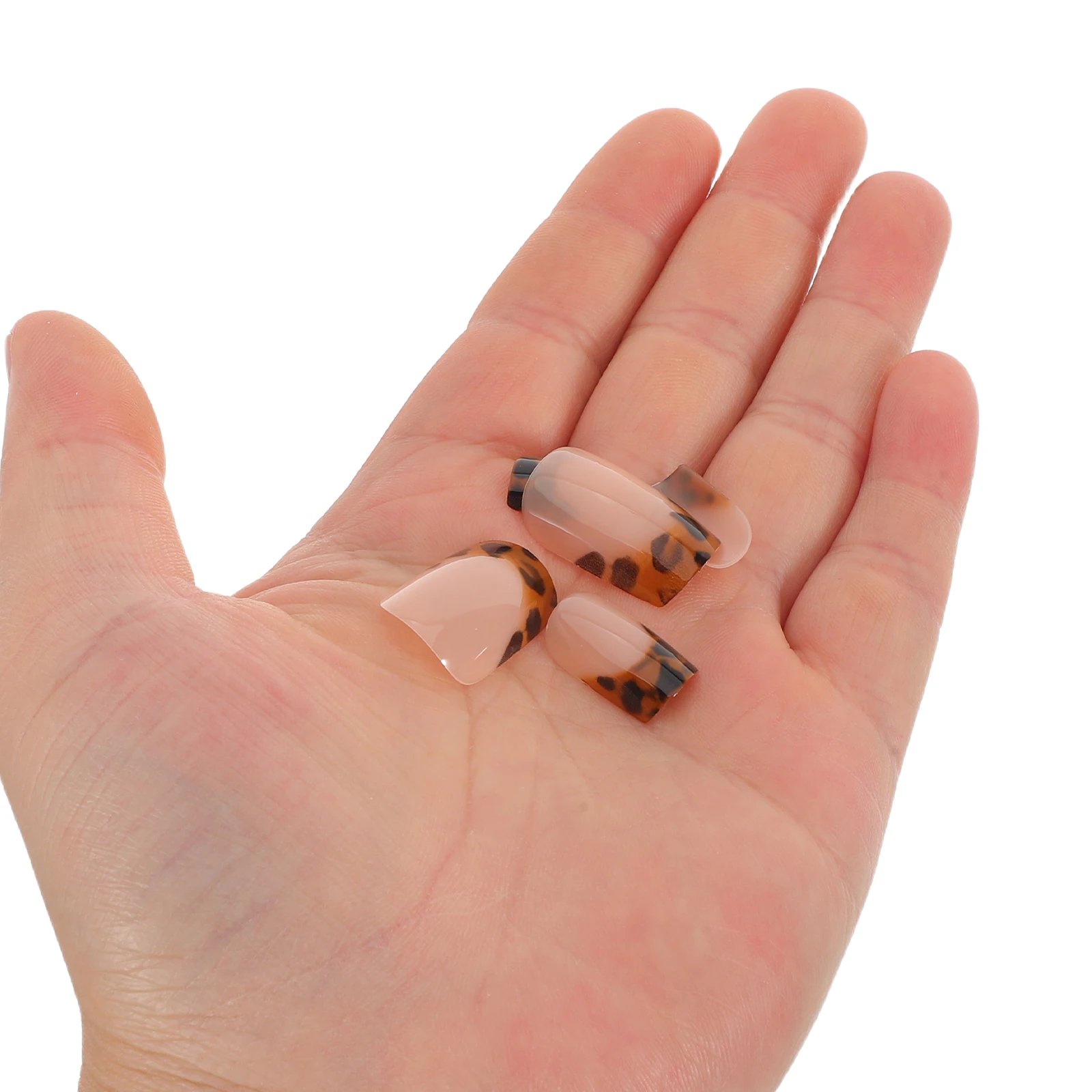 

24Pcs Leopard Press on Nails Full Cover Medium Length False Nail Tips Easy Remove Reusable Fake Nail Kit Home Manicure Salon Use