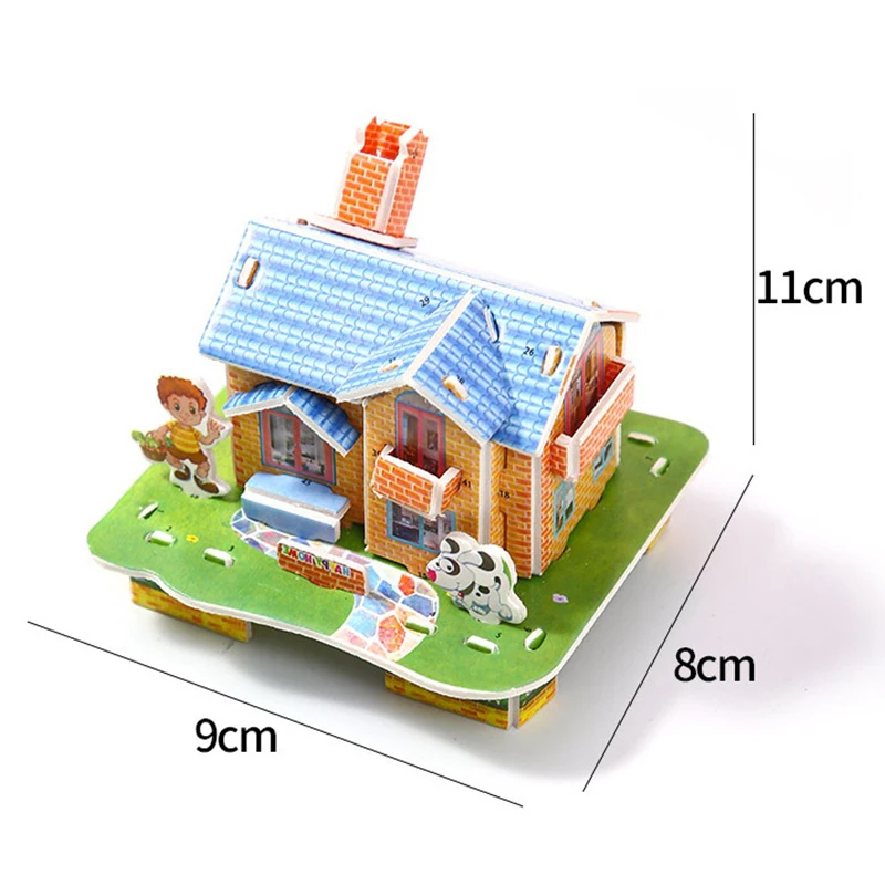 【BS】1 Stück Geschenke für Kinder 3D Dreidimensionales Bau-Puzzle-Modell Spielzeug DIY Handgemachtes Papier-Puzzle Lernspielzeug