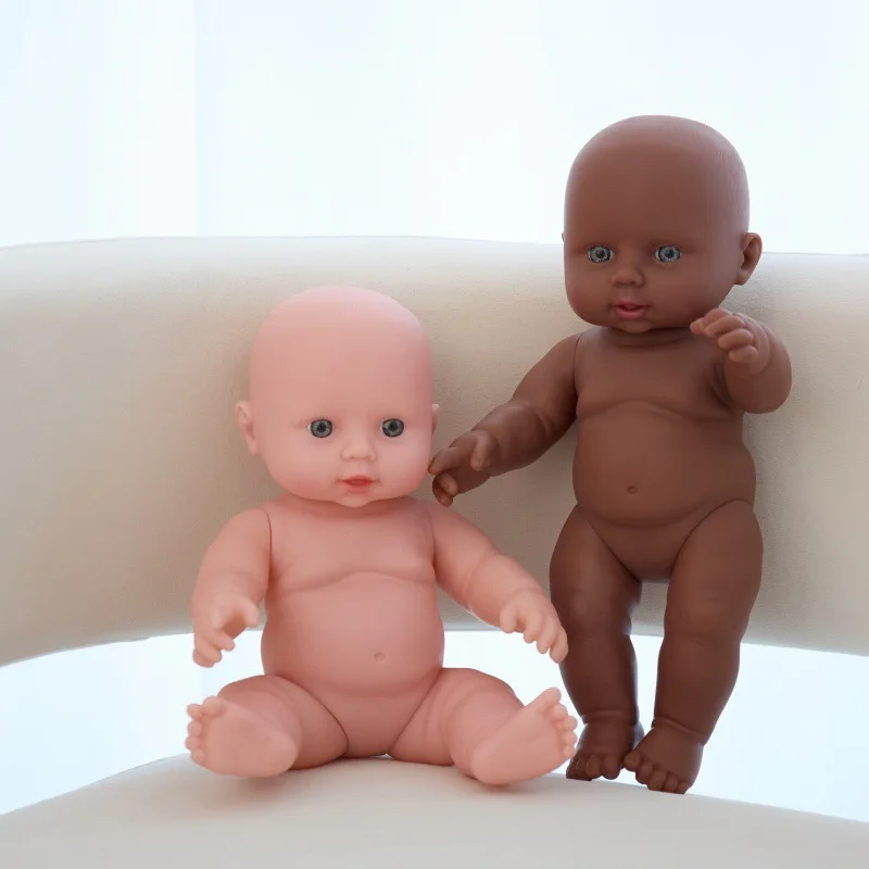 30cm boneca preta africana corpo nu vinil renascimento boneca simulação bebê todo-macio borracha brinquedo do bebê