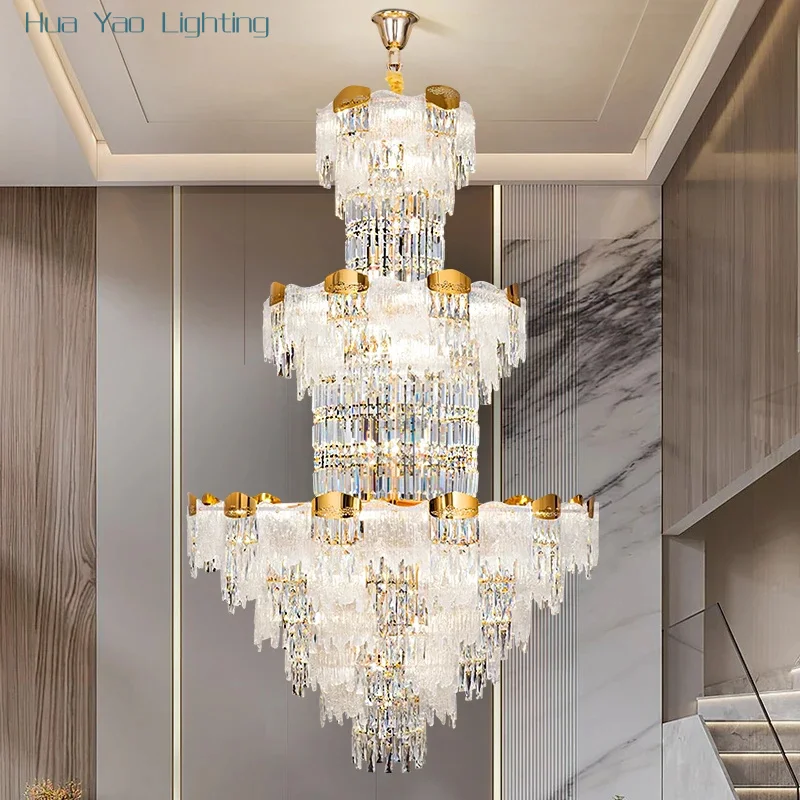 Crystal K9 New Leaf Chandelier Hollow Villa Chandelier Light Luxury Elegant Living Room Lamp And Hotel Lobby Lamp Pendant light