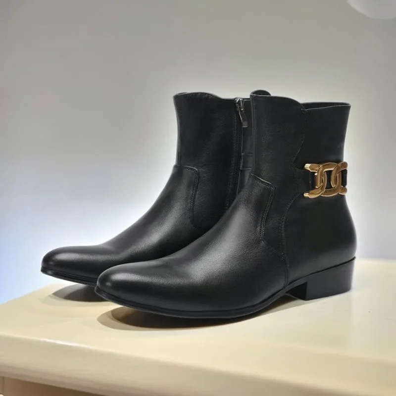 

Chelsea Genuine Cow Leather Men Boots High Quality Elegant Fashion