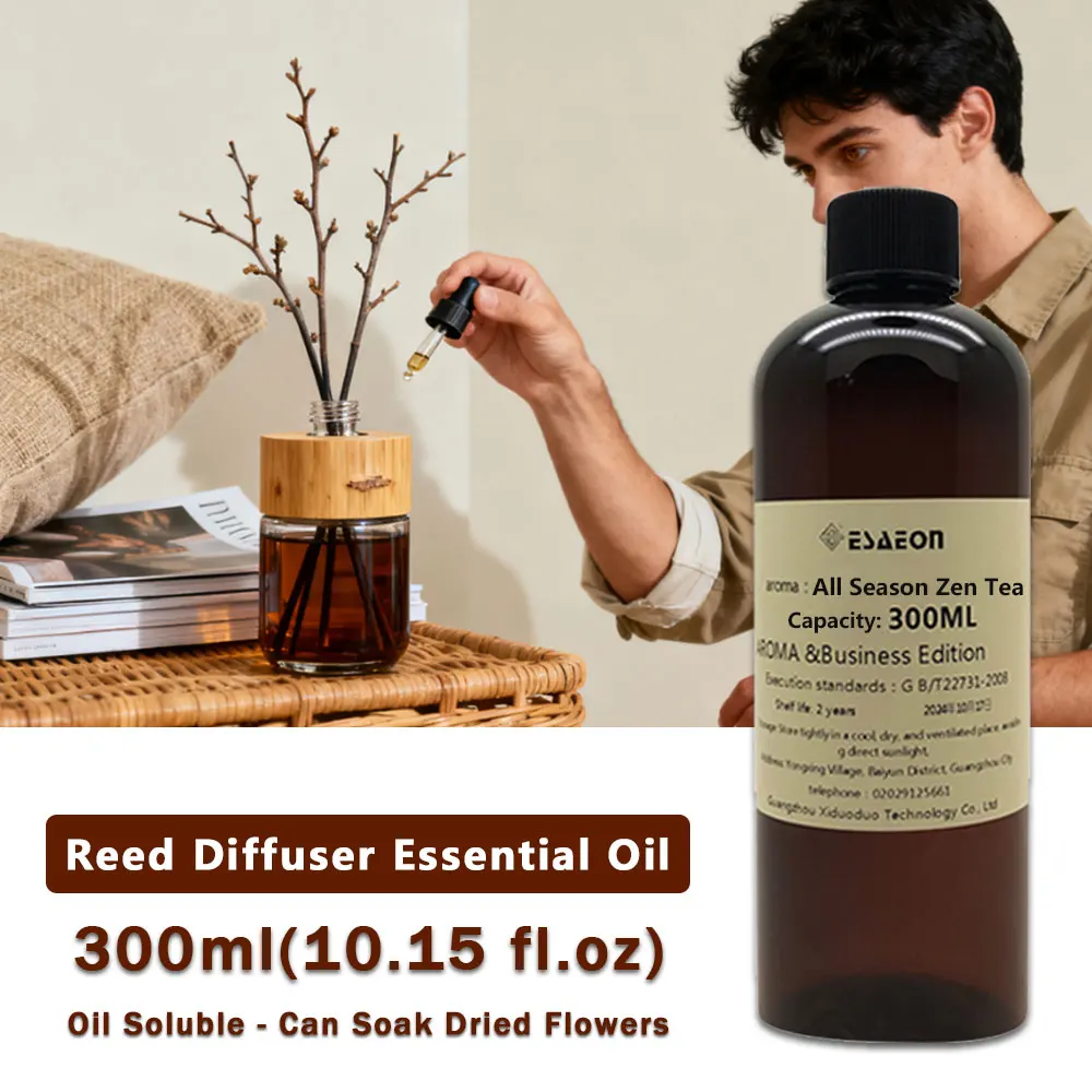 ESAEON 300ml (10.15 fl.oz) All Season Zen Tea Essential Oils - For Aroma Reed Diffuser & Vine Diffuser & Auto Fragrance Sprayer