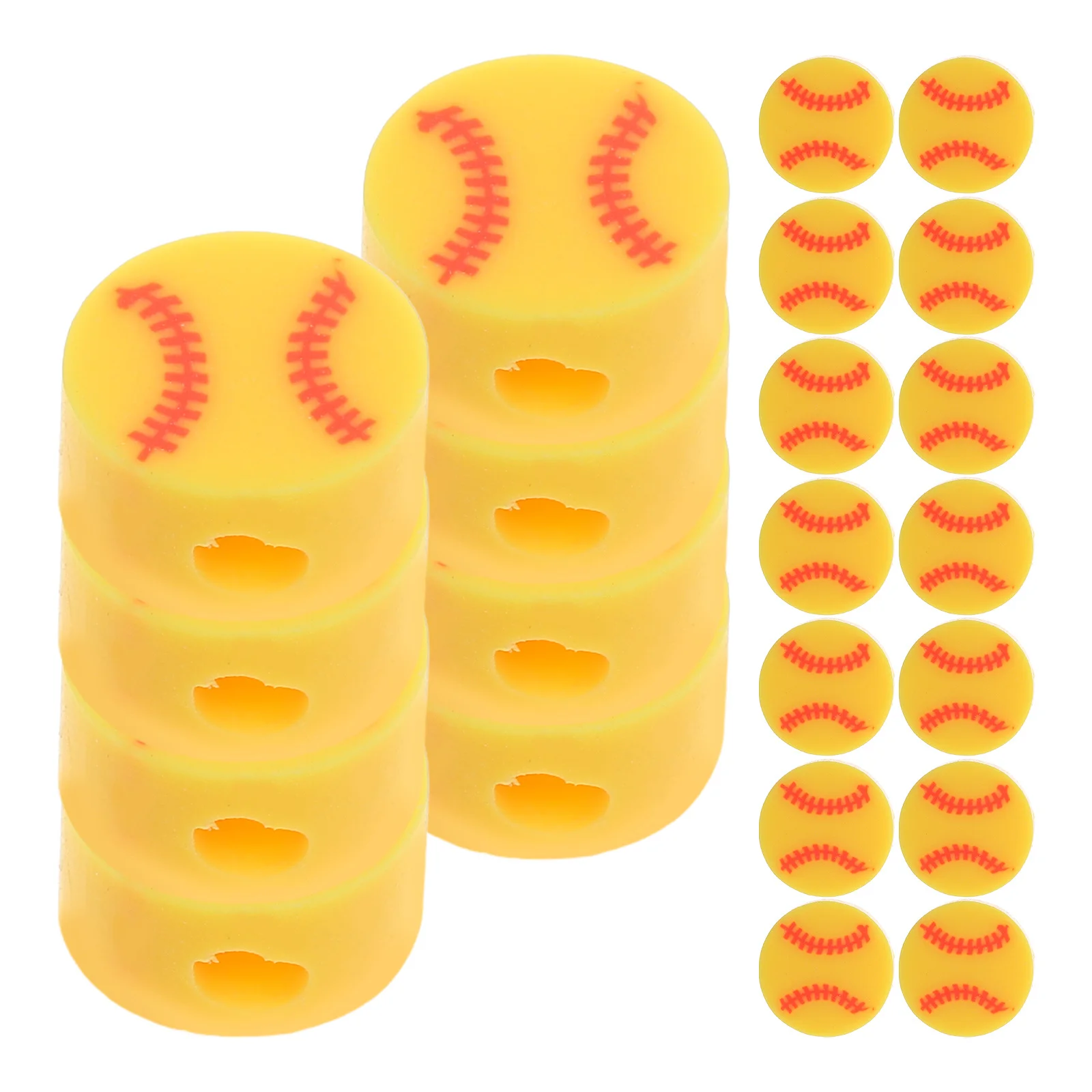 

100Pcs Baseball Polymer Clay Beads Durable Yellow Sports Beads for DIY Jewelry Making Handmade Bracelets Necklaces Supplies