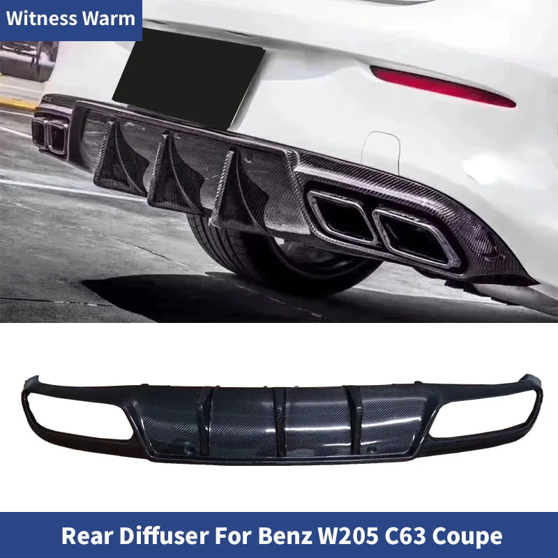 For W205 Coupe C300 C63 Amg Carbon Fiber Rear Diffuser Bumper Lip Spoiler for Mercedes-benz W205 C63 2 Door 15-UP