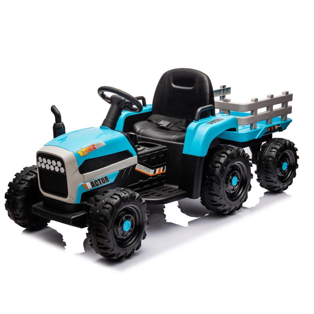 Ride on Tractor with Trailer,24V Battery Powered Electric Tractor Toy, 200w*2motor 1.86-4.97MPH/Remote Control,electric Car