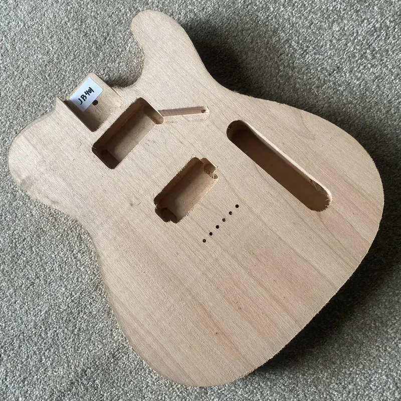 JB401 Tele Electric Guitar Semi Finishing TL Guitar Body See Through in Solid Wood with 2 Humbucker Pickups DIY Replace use