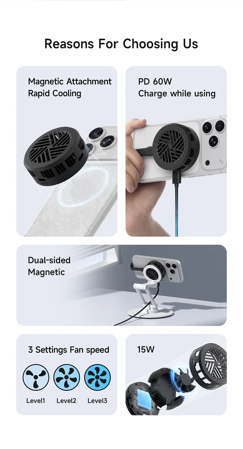 Hagibis Smartphone Cooling Fan Magnetic KH10