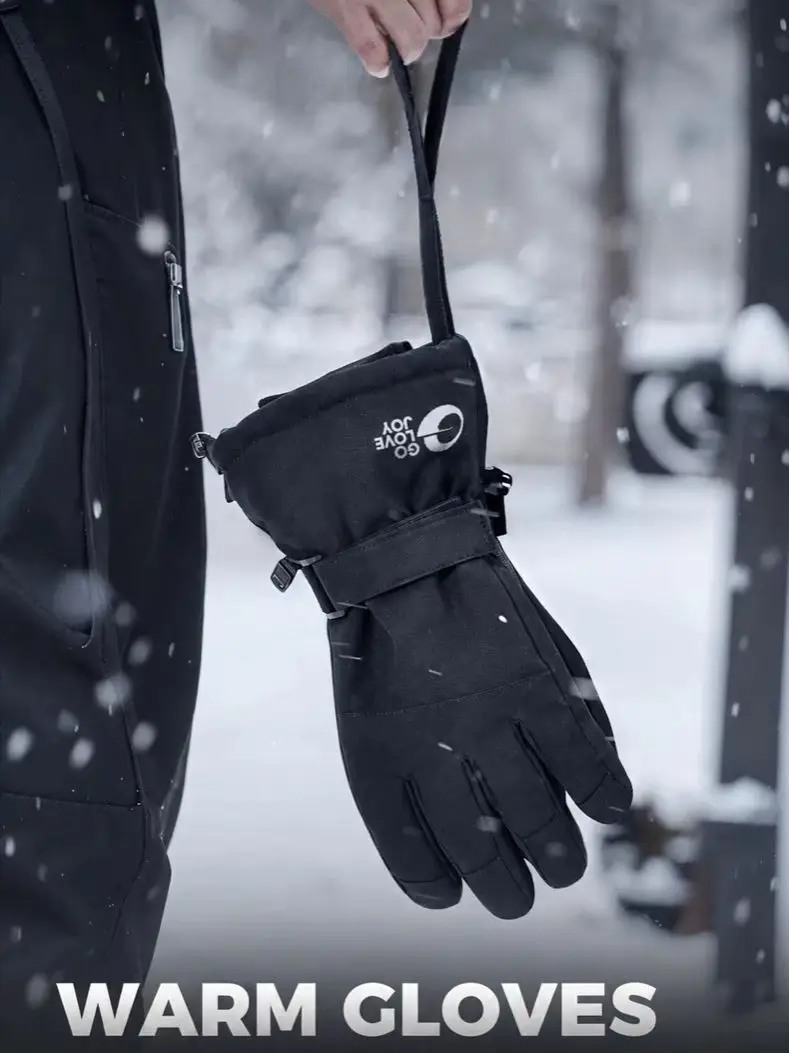 Winter 3M Sherpa Cotton Ski Gloves Waterproof Thickened Warm Fleece-Lined Outdoor Cycling Gloves Windproof Cold-Resistant.