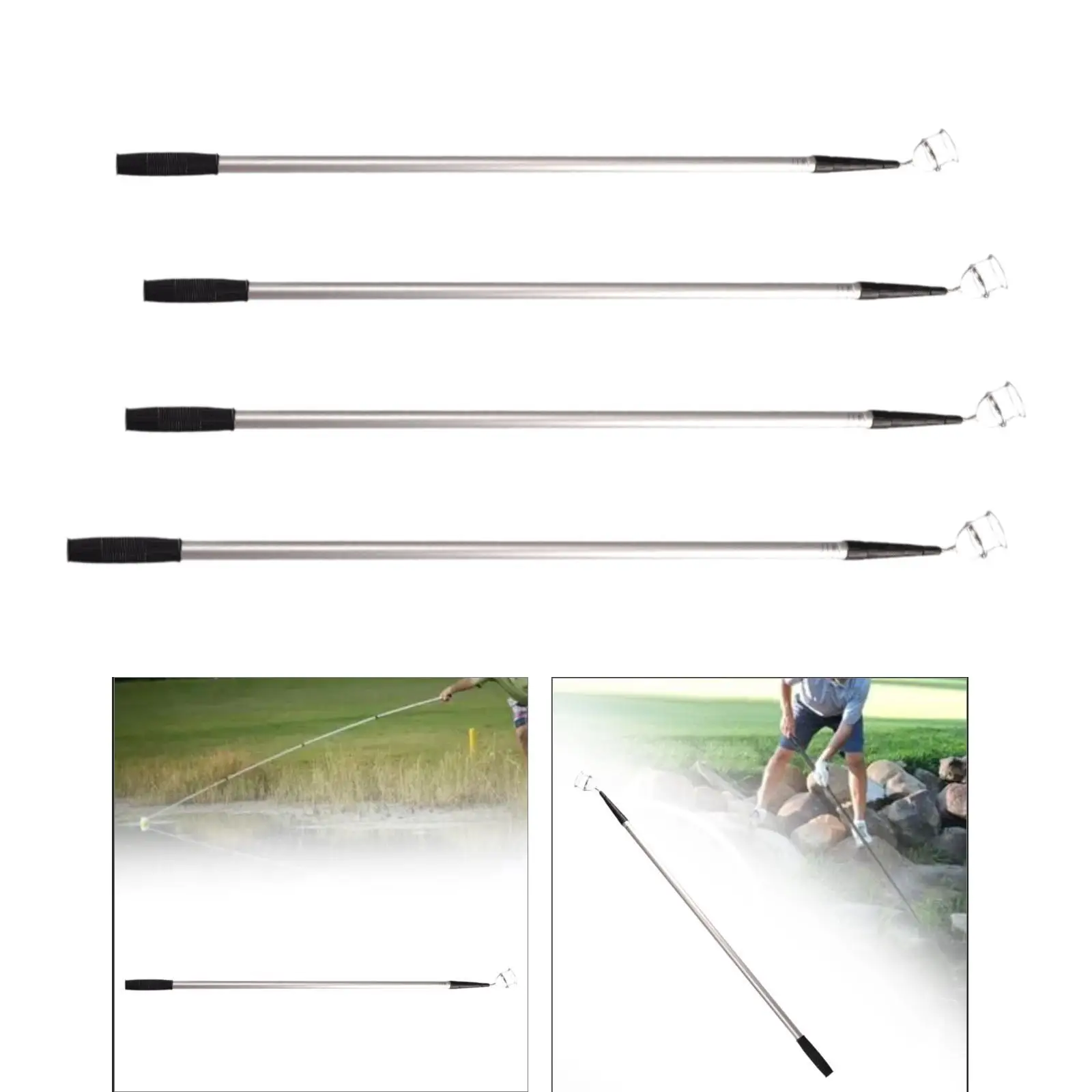 Golf Ball Retriever Golf Ball Pick up Retriever Gift Extendable with Automatic Locking Spoon Accessories Grabber Claw Tool