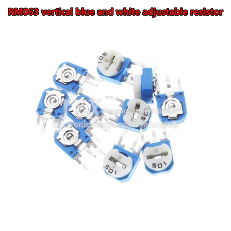 13 kinds * 5pcs= 65pcs RM063 vertical blue white adjustable resistor kit 100 ohm -1M ohm