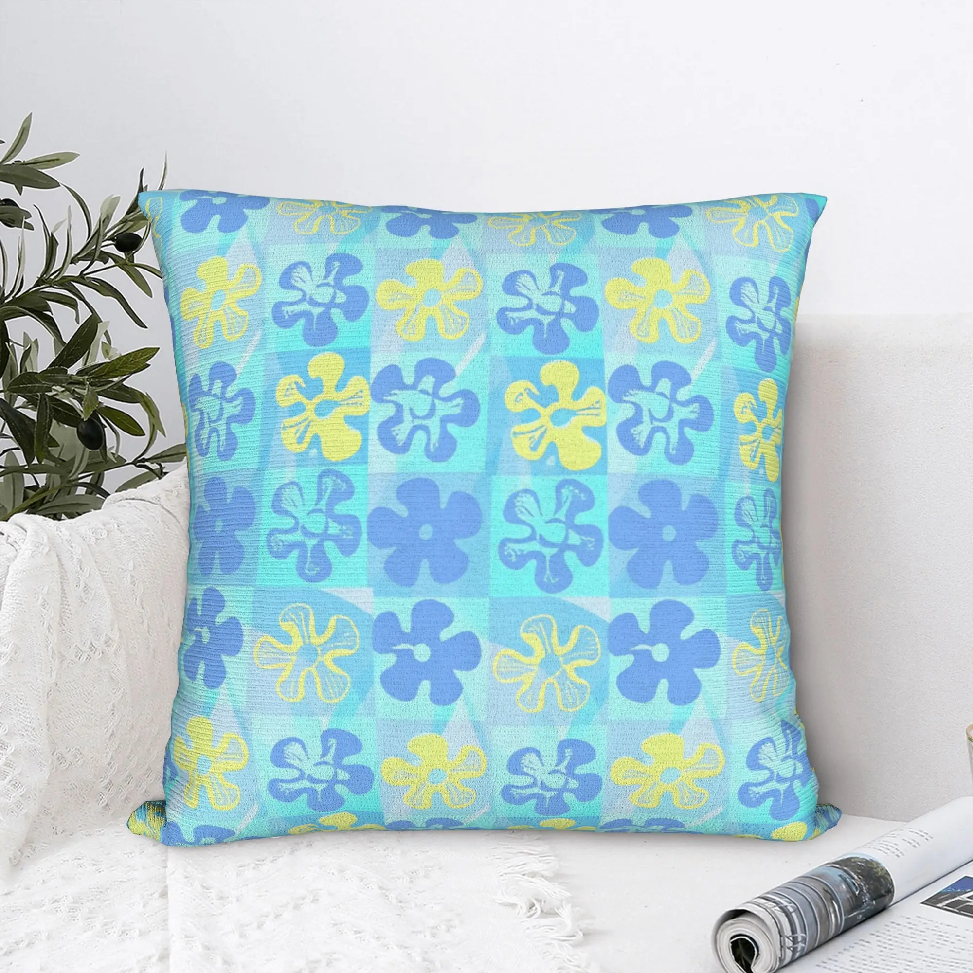 S-SpongeBobeds S-SquarePantsed Sponge Man Pillowcases  Kawaii Pillow Case For Couch Sofa Bedroom Print Pillow Cover