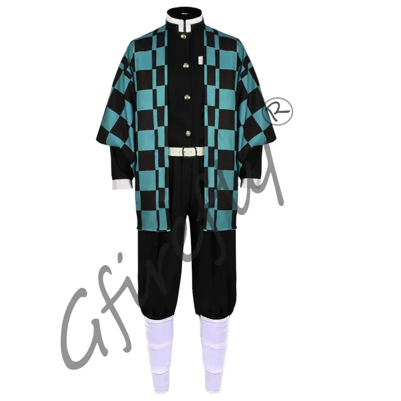 Kamado Tanjirou Fantasias de Cosplay, Katana Espada Adereços, Anime Roupas, Eardrop, Uniforme