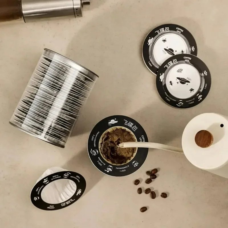 Portable Hanging Ear Drip Coffee Bag, UFO Filter Paper Bag, Single Serve Disposable Pour Over Filter Bag for Camping, Office