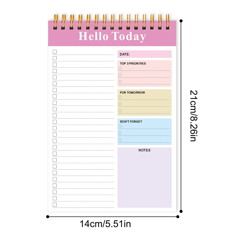 To Do List Notepad For Work - 52 Sheets Tear Off Spiral Daily Planner Checklist Notebook Organizer Planning