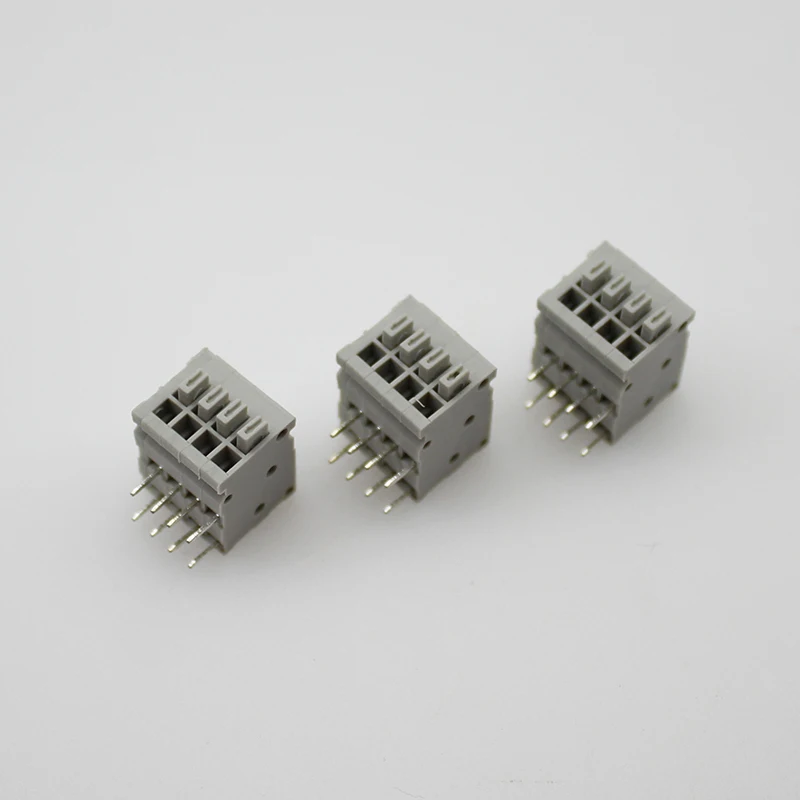 Grey 100PIN DG211R spring terminal block 2P 3P 4Pconnector 2.54MM pitch kf141AR screwless terminals Right angle