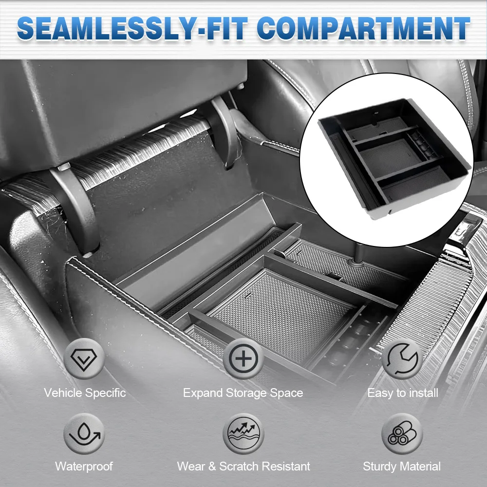 

Автомобильный передний и задний подлокотник, органайзер для хранения для Jeep Wagoneer/L 2022-2025 с ковриком Материал: ABS