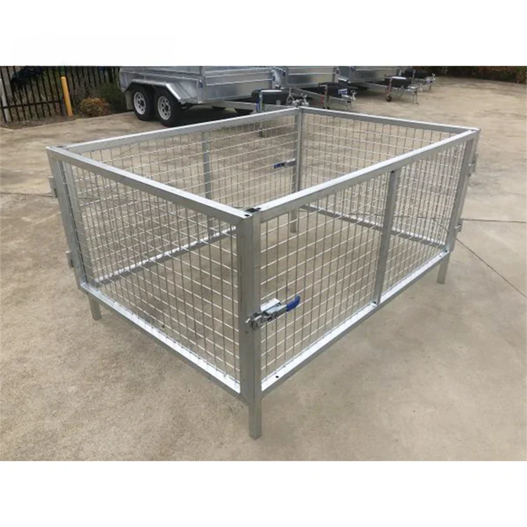 Heavy duty sturdy metal steel welded portable tandem single axle cage galvanized trailer