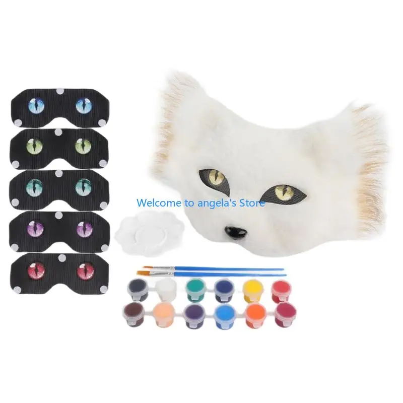 X4yc Craftable Cats เครื่องแต่งกายชุดอุปกรณ์เสริมด้วยหางที่ถอดออกได้สำหรับตัวละครคอสเพลย์ฮาโลวีนและโครงการศิลปะ