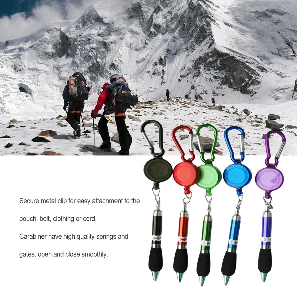 

5 Pieces Color Random Carabiner Anti-lost Buckle Pen Climbing Tool Hiking