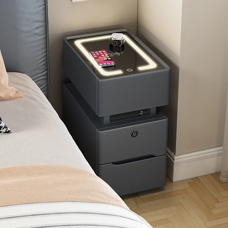 Customizable Comodino mobile intelligente Camera da letto Armadi nordici Cassetti Comodino Organizzatore di stoccaggio
