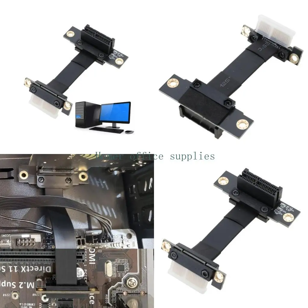 

K43B PCI-E 1X To 1X 90Degree Extension Cable for Graphics Card Sound Card Wireless Array Card Adapter Line 0.5cm