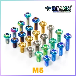 RTAMO Gr5 Titanium Bolts M5x10/12/14/16/18/20/25 Motorcycle Modification Brake Disk Screws Bicycle Parts (1piece)