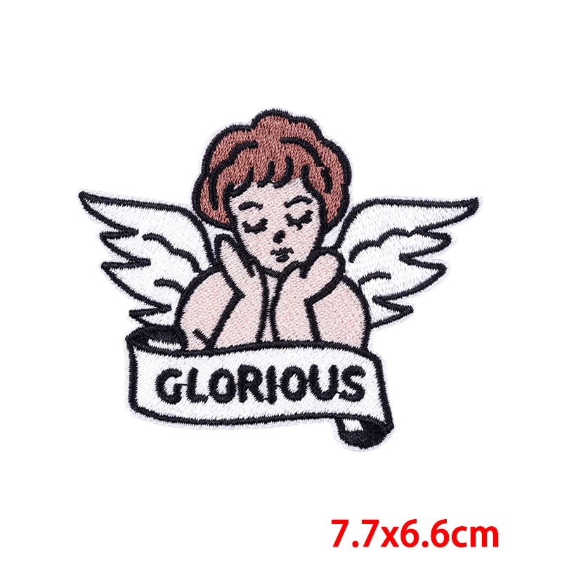 Angel Patch Iron-On Patches For Clothing Stickers Cute Things Embroidered Patches On Clothes DIY Love and peace Clothes Stripes