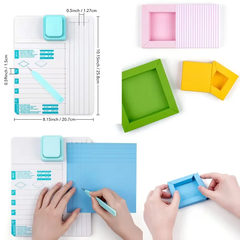 

Shadow Box Punch Board Plastic Art Crafts Supplies Cutting Tools to Make 5.08cm, 7.62cm, 10.16cm, and 12.7cm Shadow Boxes