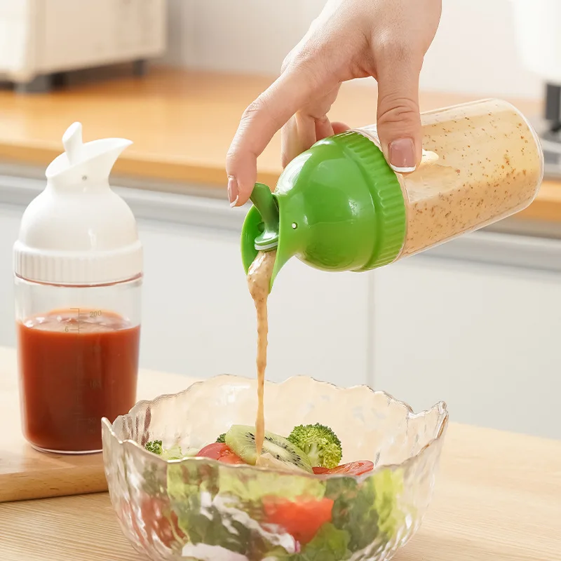 200ml Salad Dressing Shaker BPA  Prevent Leakage Salad Dressing Jar with Lid for Kitchen Dressing Container Kitchen Supplies