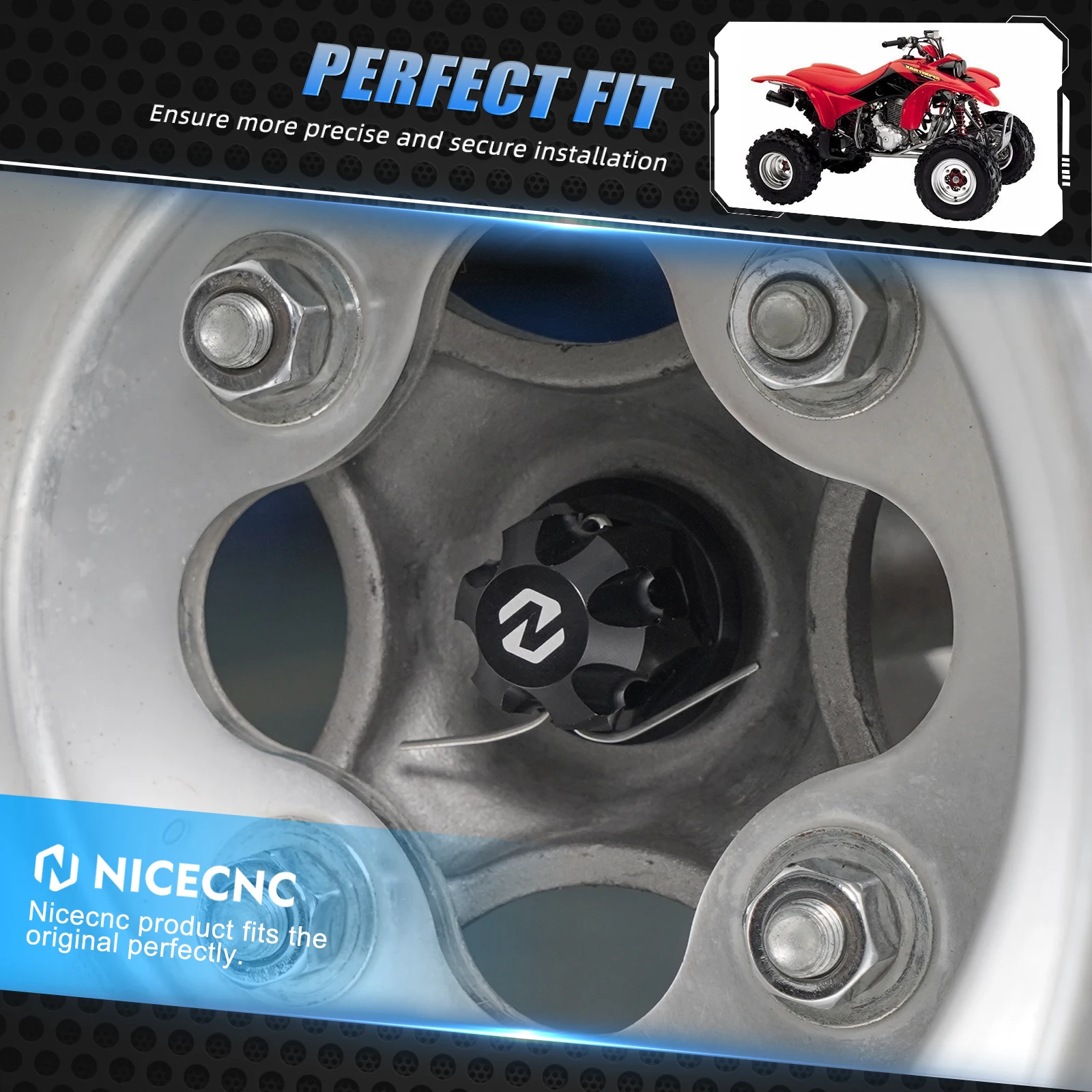 NICECNC ATV Front Rear Wheel Axle Nuts For Honda TRX450R TRX450ER TRX250X TRX300X TRX400X Replace 90304-HM5-A80 90309-HC4-000
