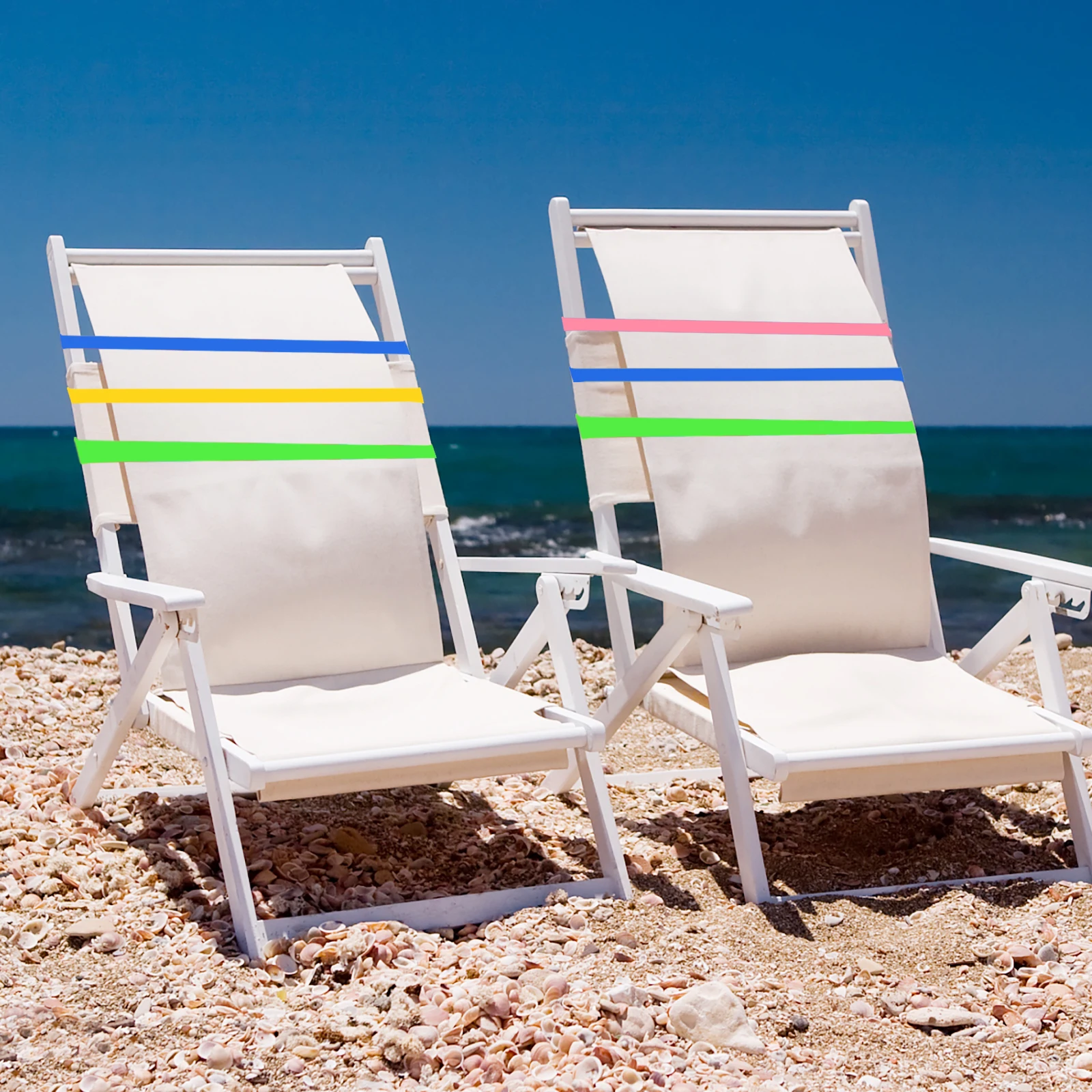 5 قطعة كرسي الشاطئ المرن منشفة العصابات حزام قابل للتعديل Sunbed بركة كراسي كراسي كراسي سياحية ألوان نابضة بالحياة مادة عملية #2