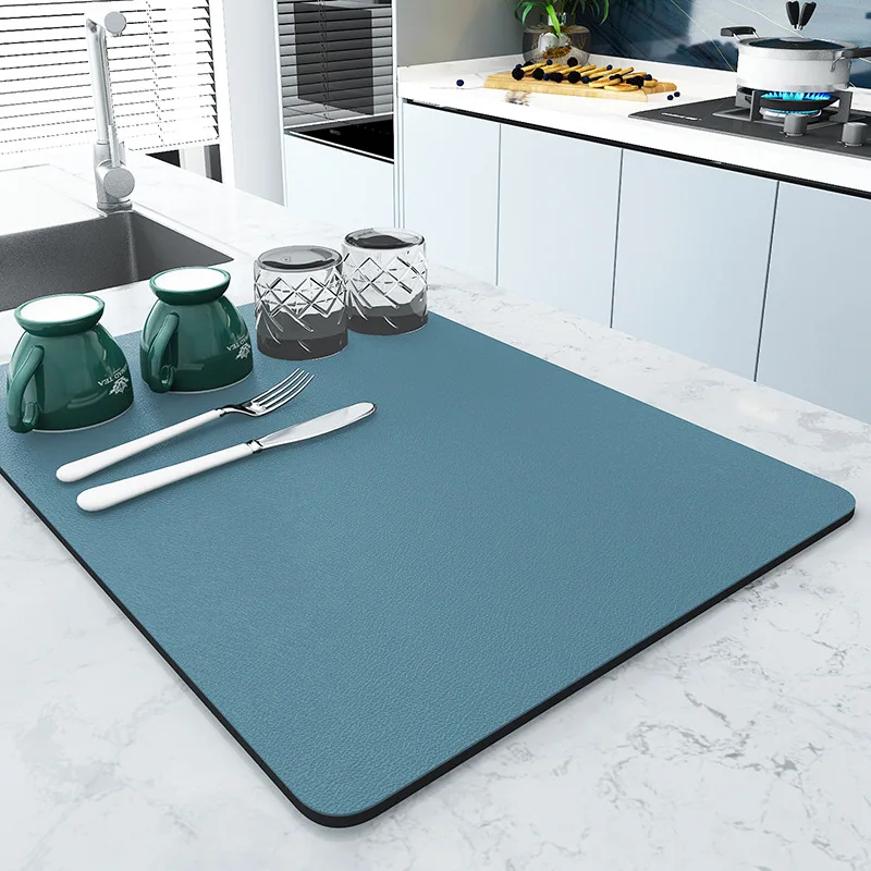 

Water Absorbent Kitchen Dining Table Mat Heat Resistant Sink Strainer Pad Bar Counter Cup Mat Oil Proof Pad Rectangular ape