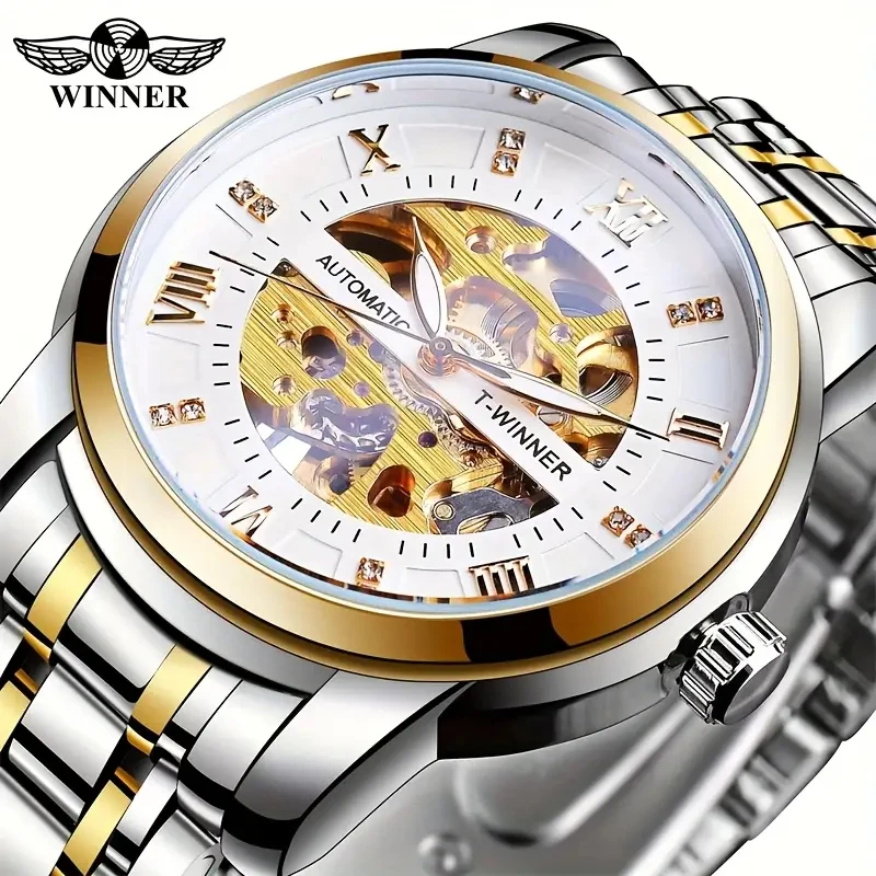 Light Luxury Men's Luxury Automatic Mechanical Watch - Business Casual Fashion, Stainless Steel Strap, Roman Numerals, Elegant Gift for Him, Casual Luxury Men's Watch | Elegant Watch | Luxurious Watch image 4