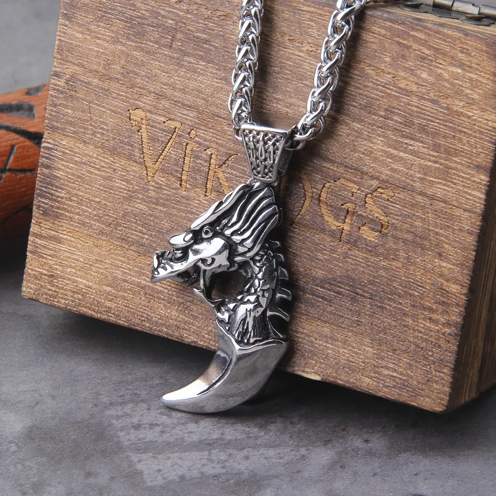 Dragon Claw Pendant Retro Ethnic Punk Beast Claw Necklace Personality Men's Bike Riding Party Leisure Jewelry Accessories