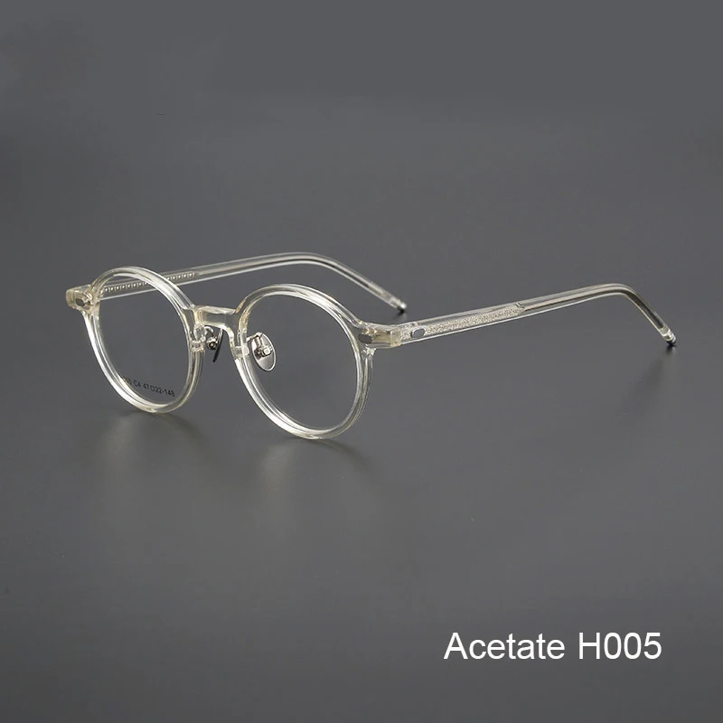 Classic Round Acetate Glasses Frame Men Women Fashion Vintage Brand Design Eyeglasses Vintage Style Eyewear Gafa