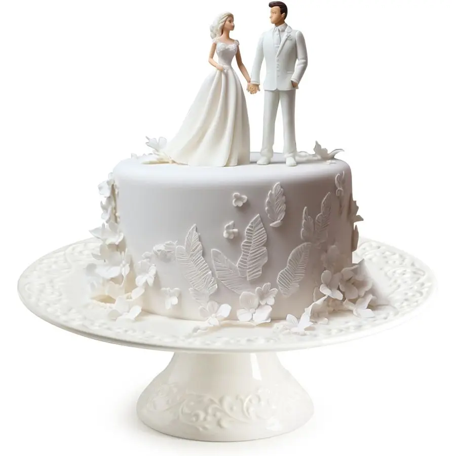 

Cake Stand, White Cake Stand for Smaller Than 10 Inch Cakes, Christmas Porcelain Cake Plate for Party, Baby Shower, Birthday, Ho