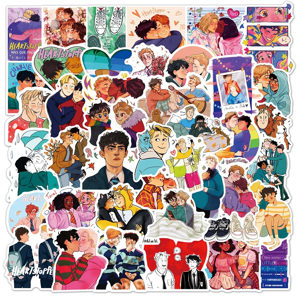 10/30/50pcs TV Show BL Heartstopper Stickers Decals DIY Motorcycle Suitcase Phone Luggage Funny Waterproof Graffiti Sticker Pack
